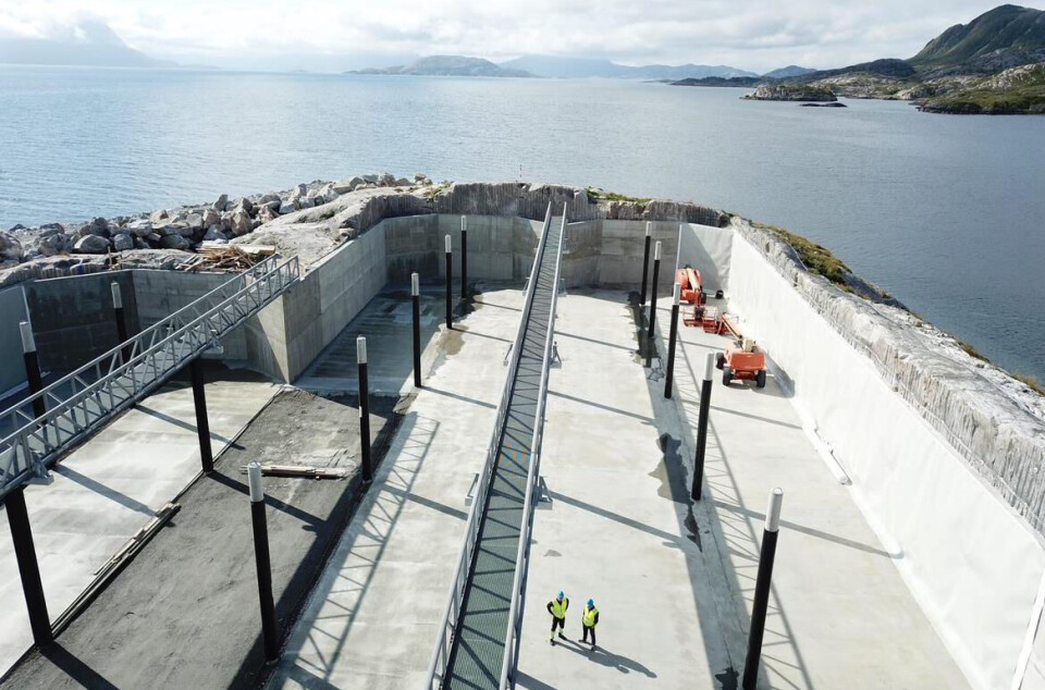 Construction work, pictured, is now finished for the first pool, and fish can be introduced. The other two pools will be completed later this year.