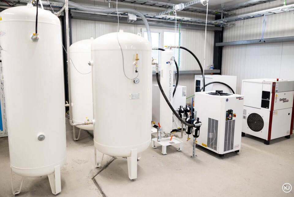 Equipment in phase 1 of Haafell's hatchery at Nauteyri, northwest Iceland.