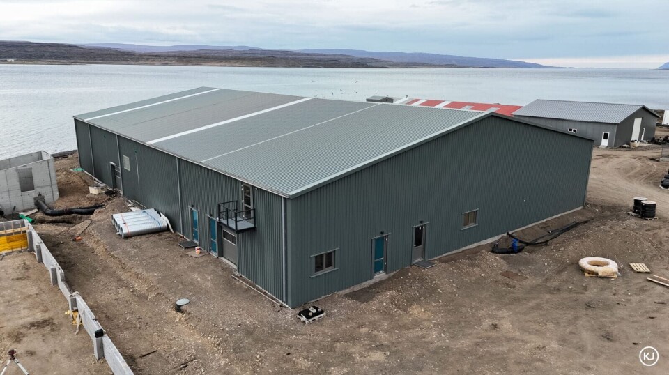 Salmon farmer Háafell's new hatchery building at Nauteyri, Iceland.