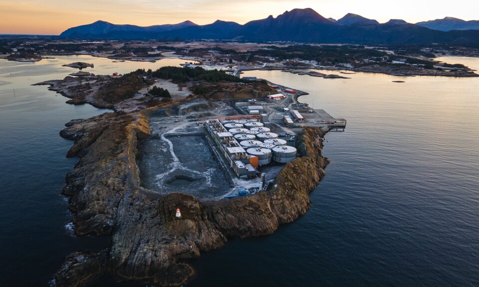 Phase 1 of Salmon Evolution's land-based fish farm at Indre Harøy, Norway. Phase 2 of the project will more than double annual production capacity to 18,000 gwt.