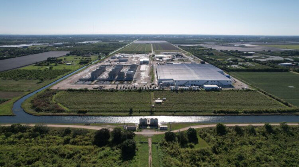 Aerial photo of Atlantic Sapphire's Bluehouse in Homestead, Florida.