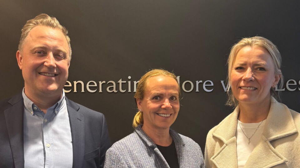From left: Eyvi chief executive Kjetil Isaksen, Great Northern Salmon chief executive Marianne Naess, and Eyvi's chief business development officer Heidi Kyvik.