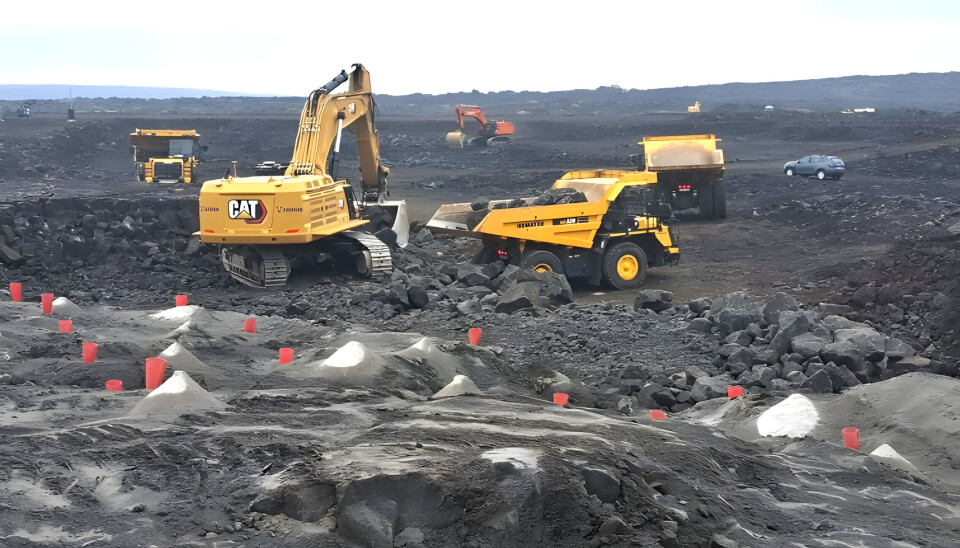 Groundworks at the Salmon Garden facility in southwest Iceland, where a land-based salmon farm with an annual capacity of 36,000 tons of salmon will be built.