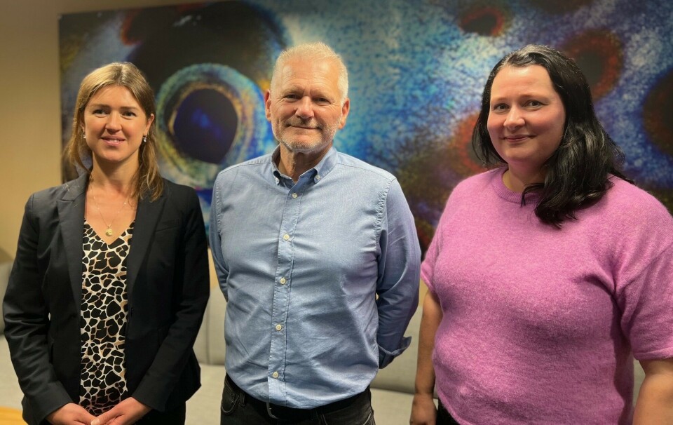 Benchmark Genetics CFO Jon Crowther is flanked by Viktorija Dorfan, left, who has been hired as group reporting manager, and Mette Remø, who has been hired as senior legal counsel/attorney.
